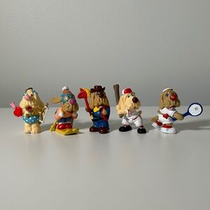 Vintage 80s Ganz Bros. Mr. Wrinkles PVC Figures Set Of 5 (B9)